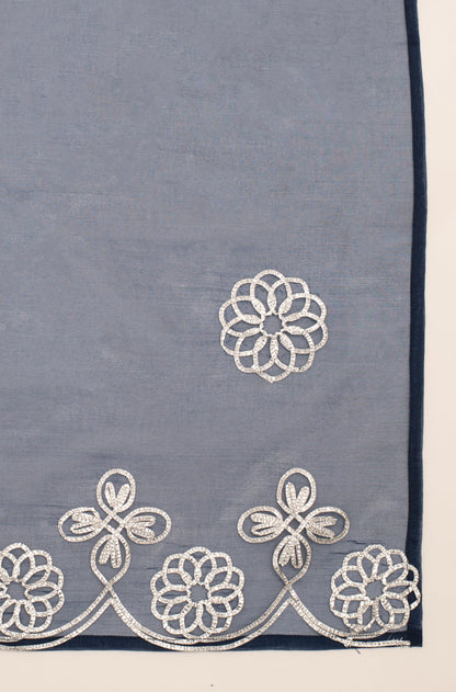Women's Light blue Cotton Flared Kurta Pant with Dupatta