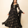 Women's Black Georgette Printed Gown with dupatta