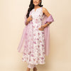 Women's White Cotton A-line Kurta with Pant and Dupatta