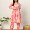 Women's Pink Cotton Blend A-Line Kurta and Pant