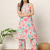 Women's Pink Cotton Blend A-Line Kurta Set