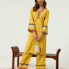 Women's Yellow Chanderi Straight Kurta And Palazzo Set