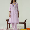 Dhiyona FL Women's Lavender Cotton Flared Kurta Set