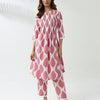 Dhiyona FL Women's Pink Cotton Flared Kurta Set