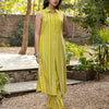 Dhiyona FL Women's yellow Cotton Straight-cut Kurta Set