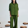 Dhiyona FL Women’s Green Linen Blend Co ord Set