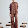 Dhiyona FL Women’s Brown Linen Blend Co ord Set