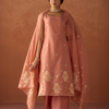 Dhiyona FL Women Peach Cotton Blend Jacquard Woven Kurta Set with Dupatta