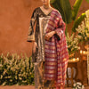 Dhiyona FL Women Brown Ice Velvet Embroidered Kurta Set with Dupatta