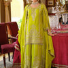 Dhiyona IE Floral Embroidered Zari Kurta With Palazzos & Dupatta