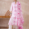 Dhiyona IE Women Dyed Regular Pure Cotton Kurta with Trousers & With Dupatta