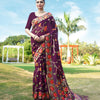 Dhiyona GR Women's Shahida Plum Wine Soft Cotton Jamdani Saree