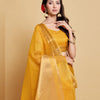 Dhiyona GR Women's Siya Butterscotch Yellow Solid Zari Design Organza Saree