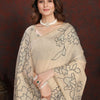 Dhiyona GR Women's Sketch Beige & Black Pure Mul Cotton Jamdani Saree