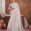 Dhiyona GR Women's Sketch Beige & Wine Pure Mul Cotton Jamdani Saree