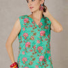 Indyancart IE Women Floral Printed Regular Pure Cotton Kurta with Trousers