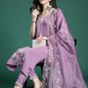 Indyancart IE Women Floral Embroidered Regular Kurta with Trousers & With Dupatta