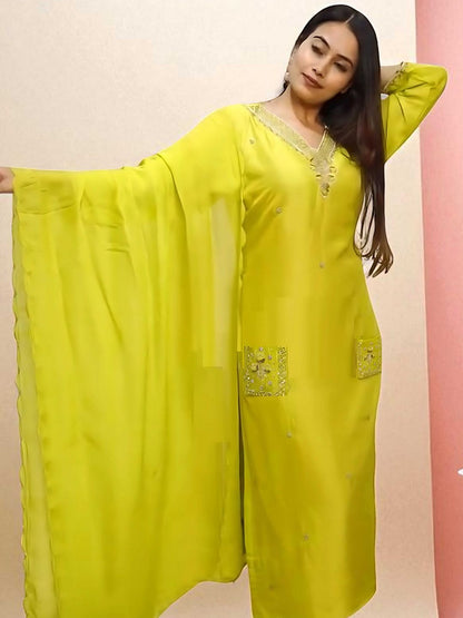 Indyancart SN Women's Embroidered Straight Pure Cotton Kurta & Pyjamas With Dupatta