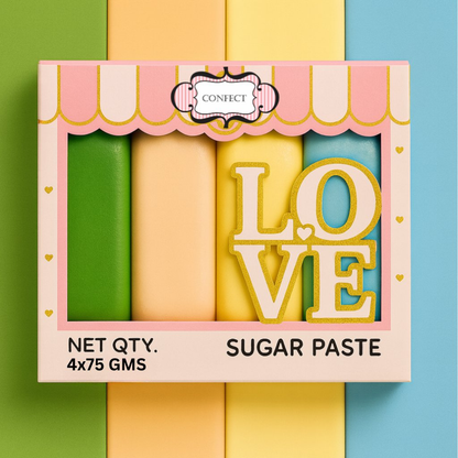 Confect Multipack of Pea Green, Skin, Lemon Yellow and Baby Blue Sugarpaste 29