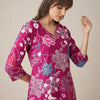 Dhiyona IE Floral Printed V-Neck Pure Cotton A-Line Kurta With Trouser