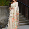 Dhiyona GR Women's Sunflower Beige & Peach Mul Cotton Jamdani Saree
