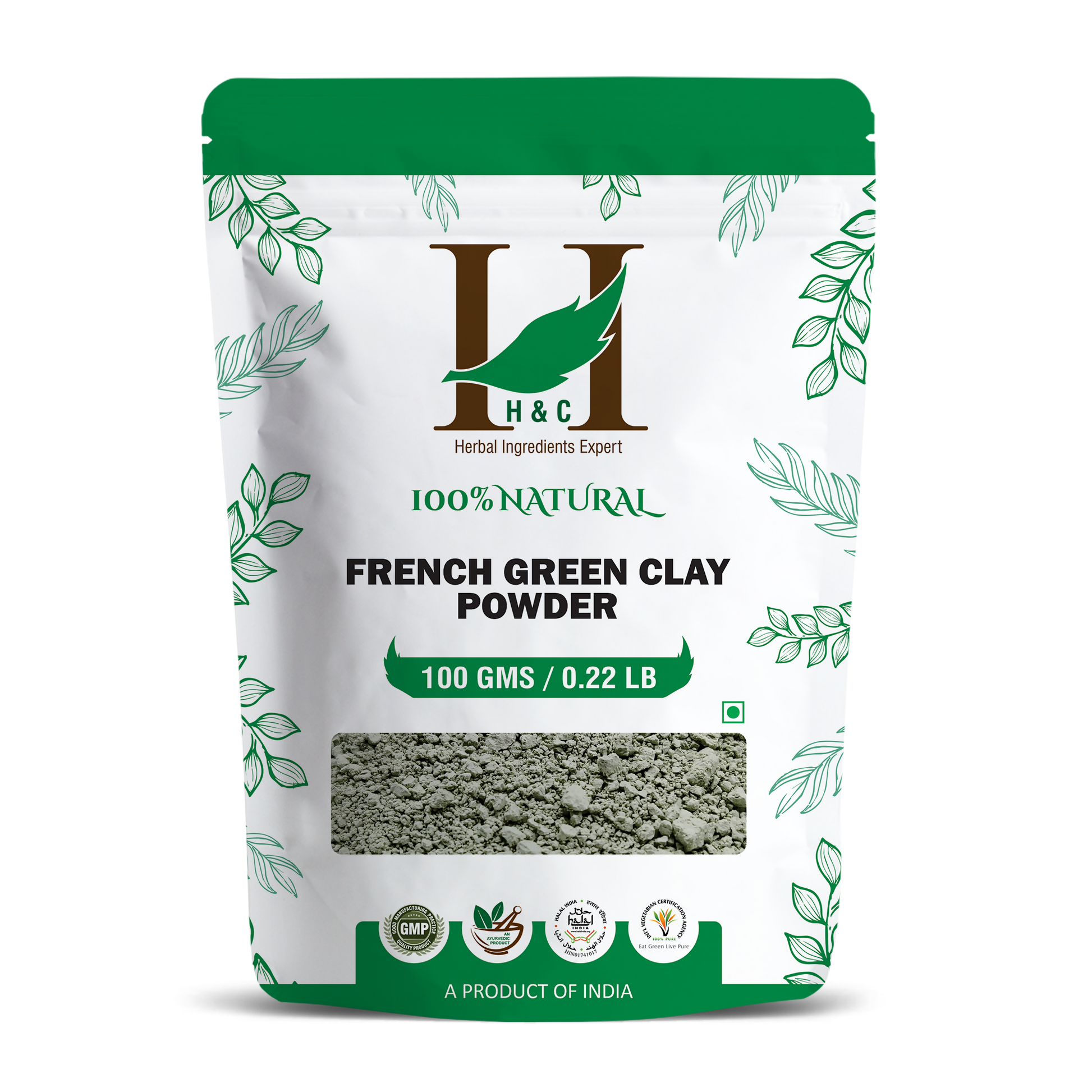 H&C Herbal French Green Clay Powder - Indyancart