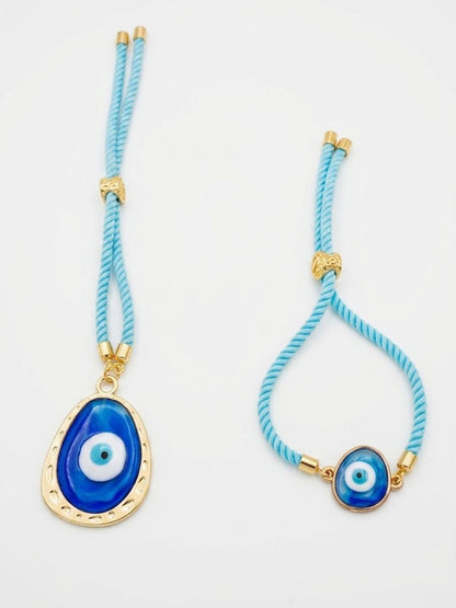 Anouk Set Of 2 Blue Evil Eye Bhaiya Bhabhi Wraparound Rakhi