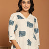 Indyancart IE Animal Printed A Line Kurta With Palazzos