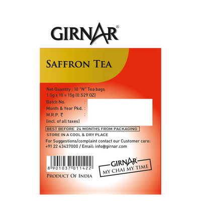 Girnar Black Tea Bags - Saffron
