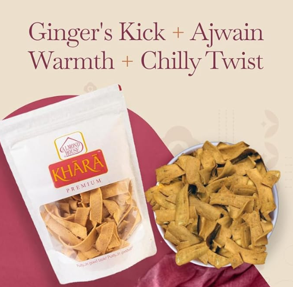 Almond House Ribbon Pakodi snacks in a bowl, crispy, crunchy Indian snack made from rice flour and spices, ready to serve.