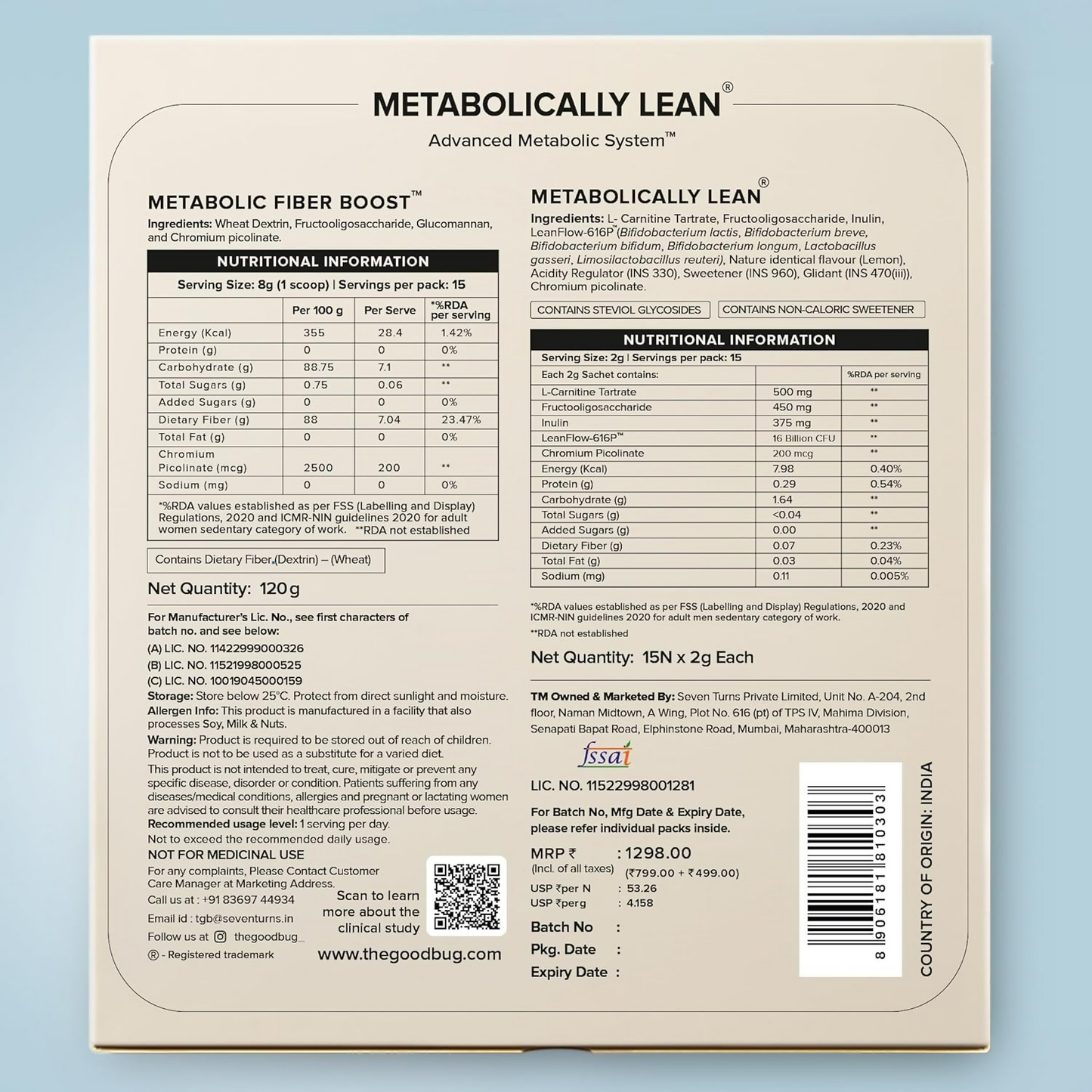 The Good Bug Metabolically Lean Advance Metabolic System Weight Loss For Women & Men