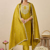 Dhiyona IE Women Embroidered Regular Thread Work Kurta And Trousers With Dupatta