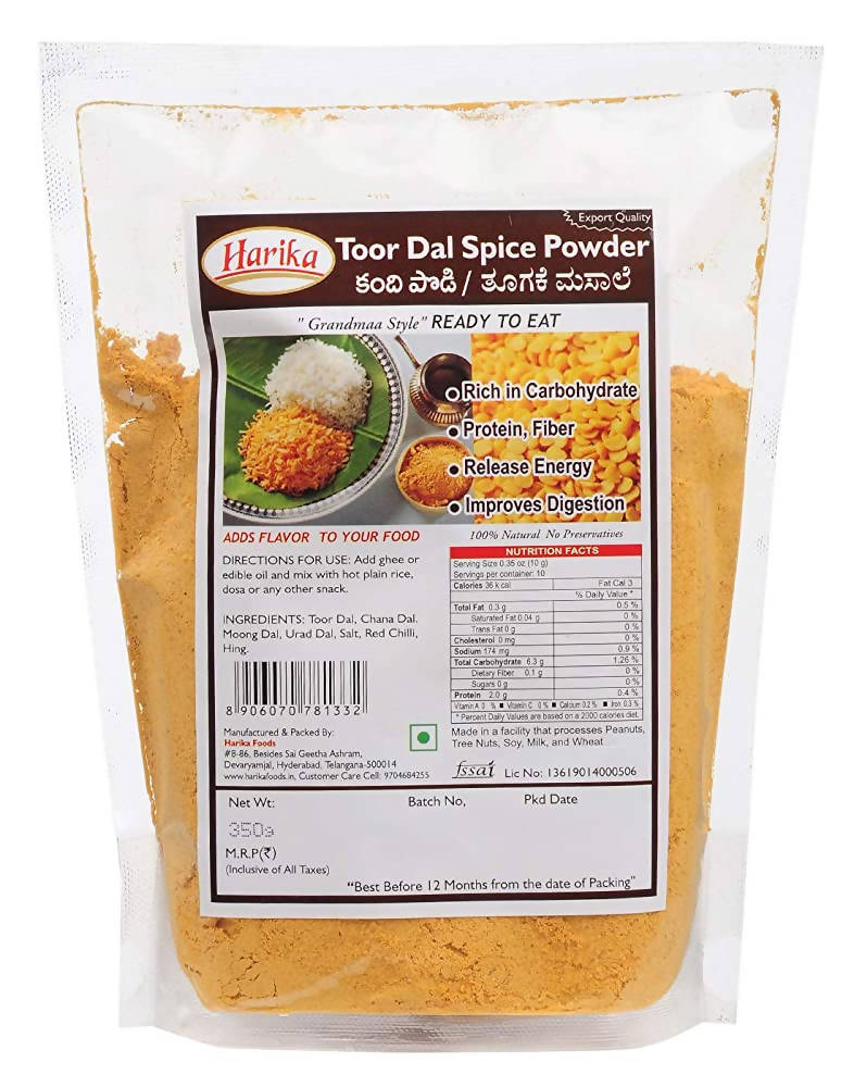 Harika Toor Dal Spice Powder - Indyancart