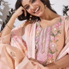 Dhiyona IE Floral Embroidered Thread Work Pure Cotton Kurta with Trouser & Dupatta