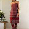 Indyancart IE Women Ethnic Motifs Printed Regular Pure Cotton Kurta with Trousers