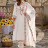 Indyancart IE Women Floral Embroidered Regular Thread Work Pure Cotton Kurta with Trousers & With Dupatta