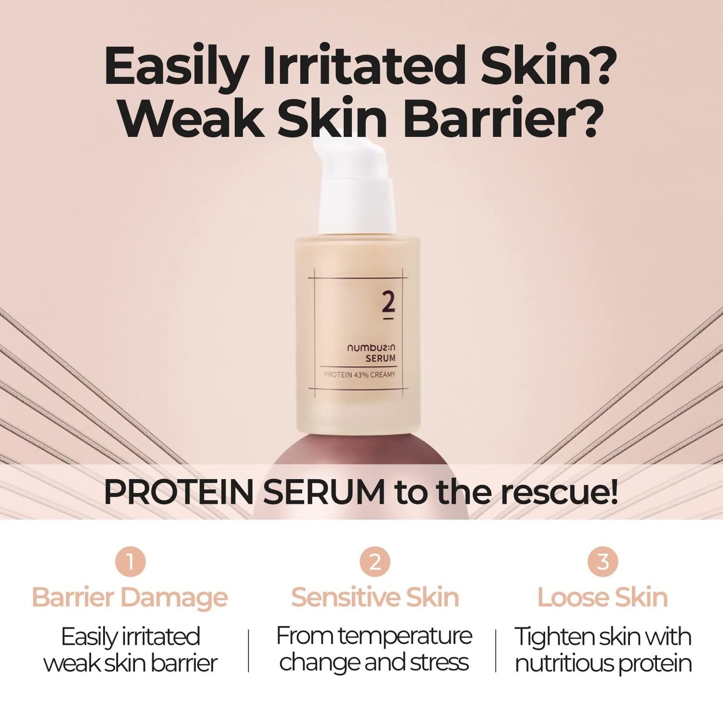 Numbuzin No.2 Face Serum in a clear glass bottle with dropper, displayed on a neutral background, highlighting the skincare product.