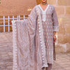 Indyancart IE Women Ethnic Motifs Embroidered Cotton Kurta with Trousers & Dupatta