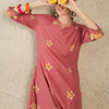 Dhiyona IE Women Printed Round Neck Cotton Top and Trousers Co-Ords