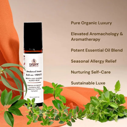 Yogez Awakened Senses Temple Roll-On- SWASTI- Aromatherapy blend for seasonal allergy relief