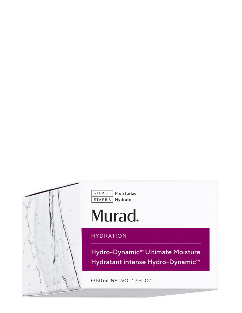 Creamy Murad Hydro-Dynamic Ultimate Moisture face moisturizer in a jar with a smooth, hydrating texture.
