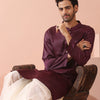 Indyancart ST Regal Wine Satin with Gold Buttons
