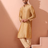 Indyancart ST Comfort Gold Kurta with Star Buttons