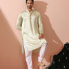 Indyancart ST Sage Satin Kurta with Hidden Placket