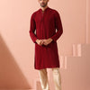 Indyancart ST Maroon Korean Fabric Kurta with Hidden Placket