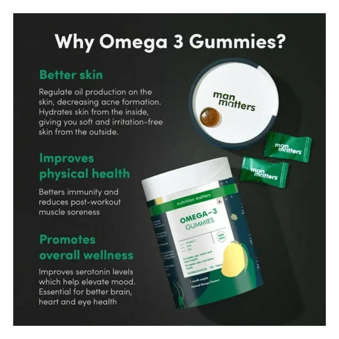 Man Matters Omega 3 Gummies With Natural Mango Flavour