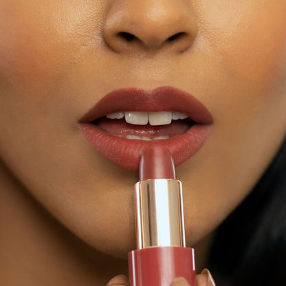 Kay Beauty Matte Drama Long Stay Lipstick in Wrap Up shade, showcasing a vibrant, matte lipstick tube with the product name.