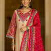 Dhiyona IE Ethnic Motifs Printed V-Neck Thread Work Kurta With Trousers & With Dupatta