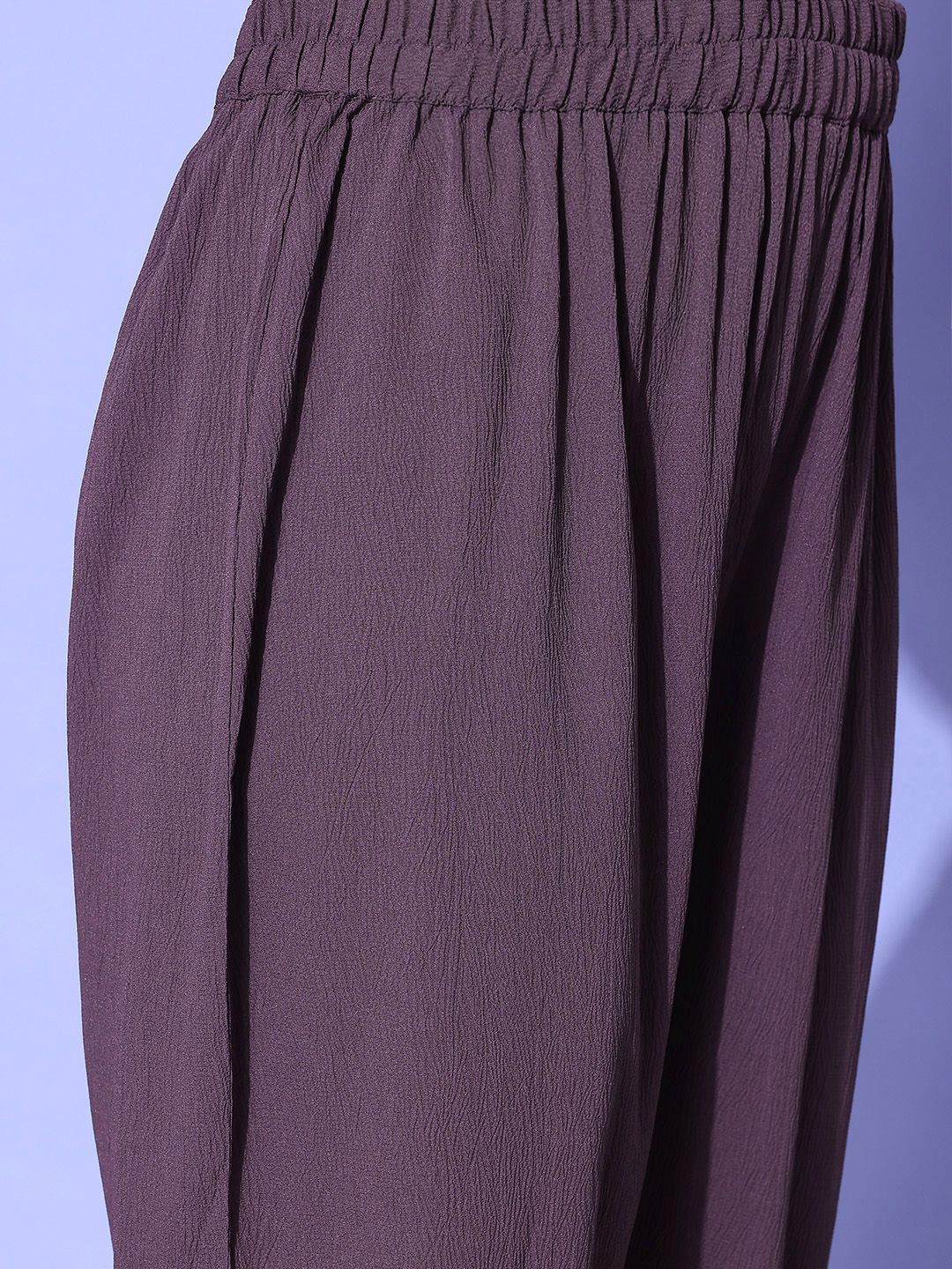 Indyancart VA Women's Regular Silk Crepe Kurta with Trousers & With Dupatta