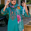 Indyancart IE Floral Embroidered Regular Thread Work Pure Cotton Kurta with Trousers & Dupatta
